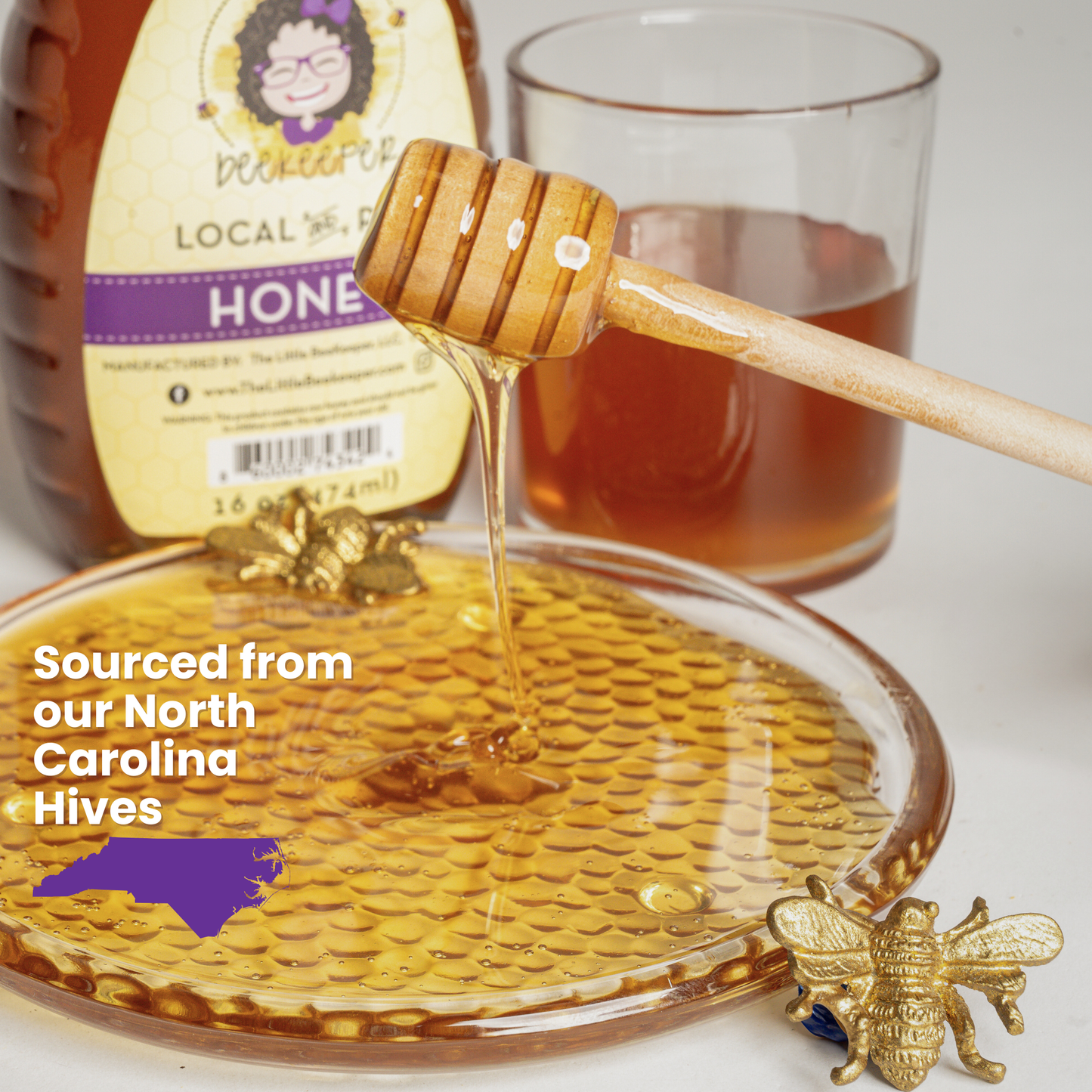 16oz - Local, Pure, and Raw Wildflower Honey