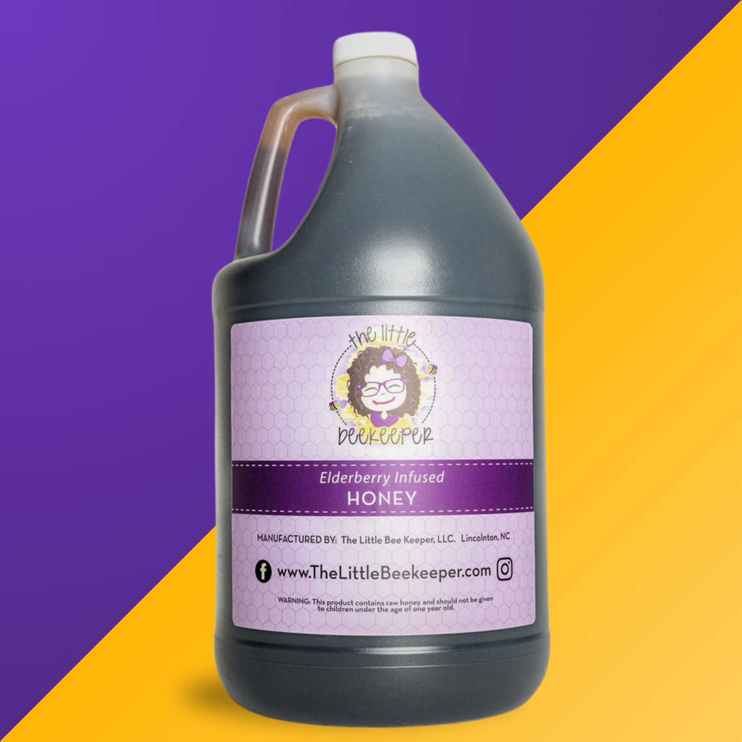 1 gallon - Elderberry Infused Honey