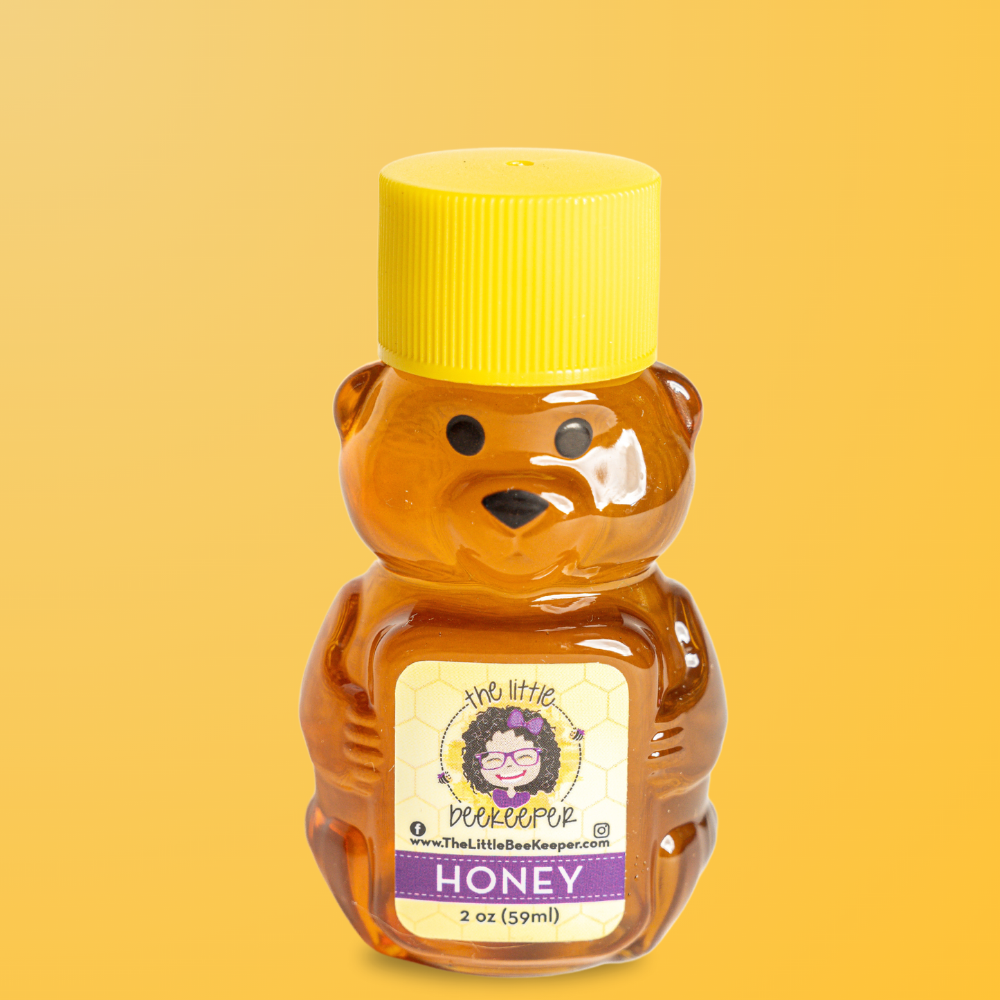 2oz Honey Bear – Local, Pure, and Raw Wildflower Honey