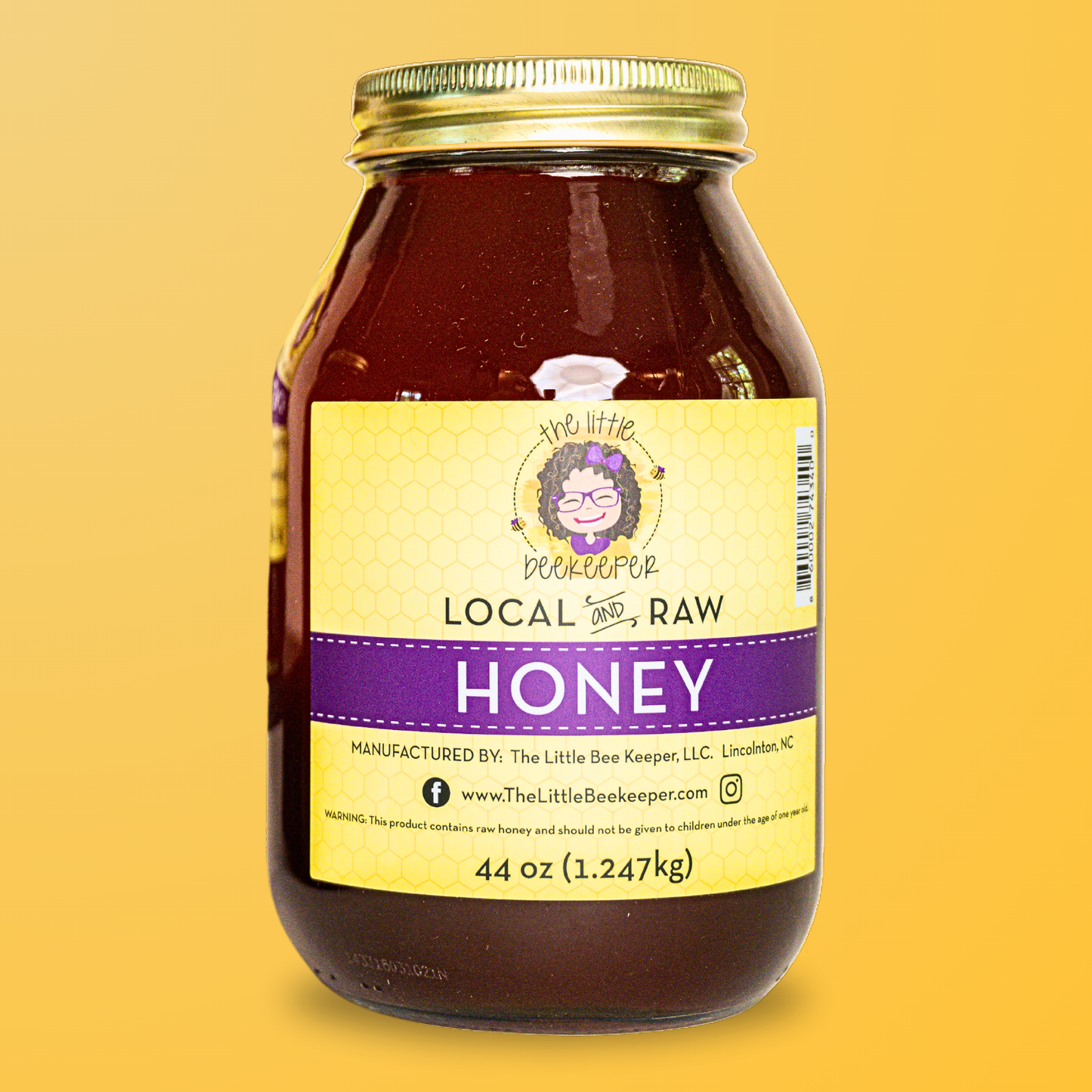 44oz - Local, Pure, and Raw Wildflower Honey