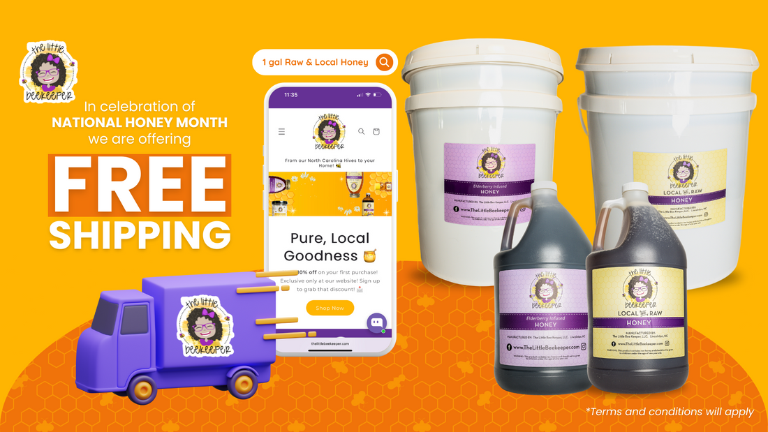Sweet Savings for National Honey Month: Free Shipping on Gallons and First 5-Gallon Orders