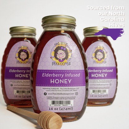 16oz - Elderberry Infused Honey