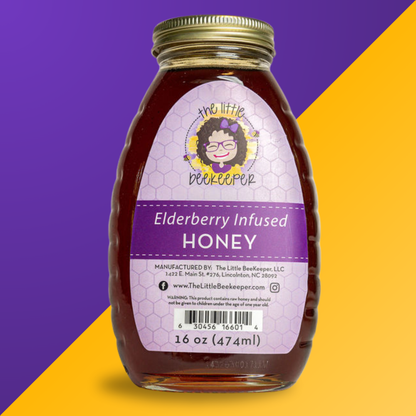 16oz - Elderberry Infused Honey